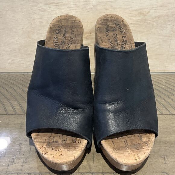 Kork Ease Womens Size 8 Danika Clogs Black Studded Mule Peep Open Toe Sandals - Picture 2 of 9